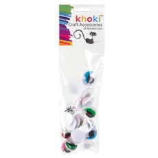 Colour Wiggly Eyes with Eyelash - 24 Piece